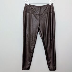 NWT DEX Plus Brown Faux Leather Leggings Size X